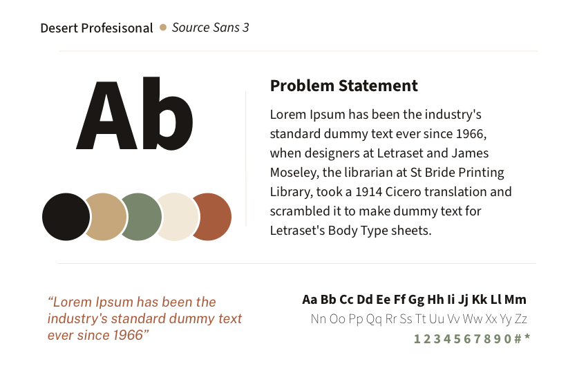 Desert Professional palette